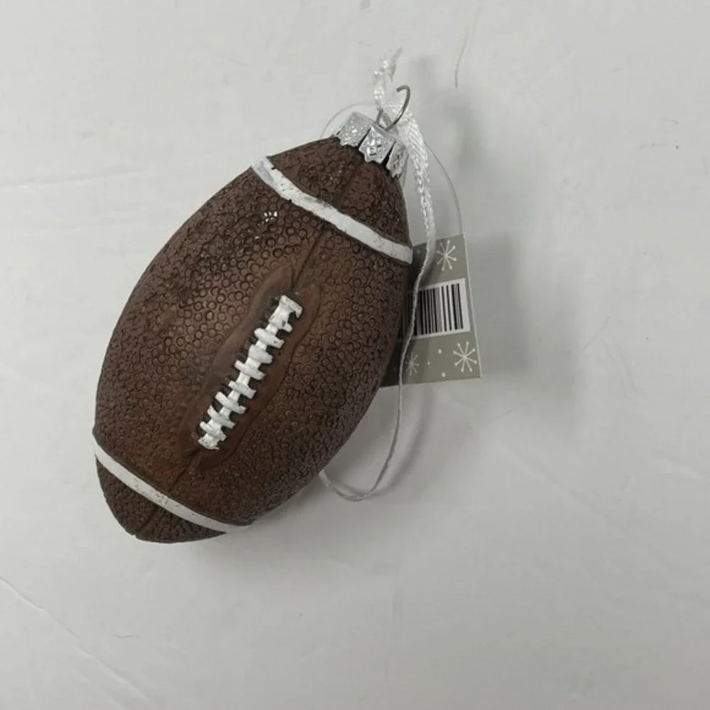 New Brown Football Sport CHRISTMAS Tree‎ ORNAMENT  3.5” Ball Boys Gift